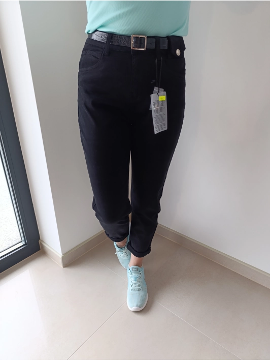 Czarne spodnie M Sara Mom fit