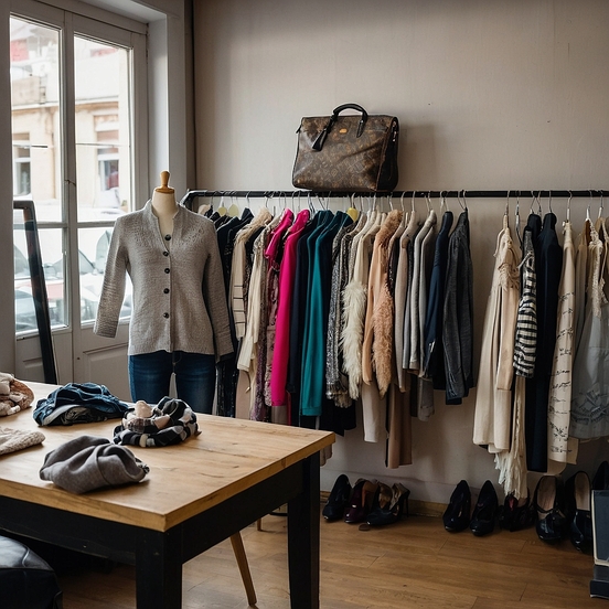 Wnętrze butiku z ubraniami